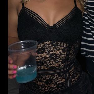 Lulus black lace bodysuit